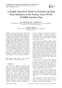 A Simple Statistical Model to Estimate Incident Solar Radiation at the Surface from NOAA AVHRR Satellite Data