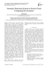 Anomaly Detection System in Secure Cloud Computing Environment