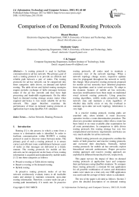 Comparison of on Demand Routing Protocols