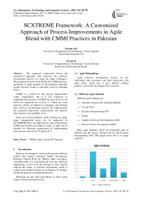 SCXTREME Framework: A Customized Approach of Process Improvements in Agile Blend with CMMI Practices in Pakistan