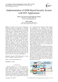 Implementation of GSM Based Security System with IOT Applications