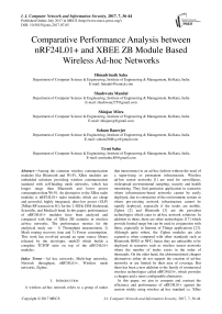 Comparative Performance Analysis between nRF24L01+ and XBEE ZB Module Based Wireless Ad-hoc Networks