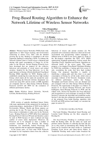 Frog-Based Routing Algorithm to Enhance the Network Lifetime of Wireless Sensor Networks