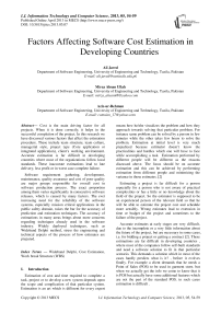 Factors Affecting Software Cost Estimation in Developing Countries