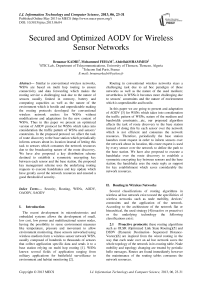 Secured and Optimized AODV for Wireless Sensor Networks