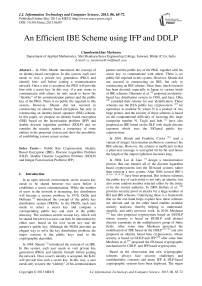 An Efficient IBE Scheme using IFP and DDLP