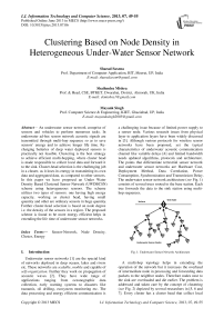 Clustering Based on Node Density in Heterogeneous Under-Water Sensor Network