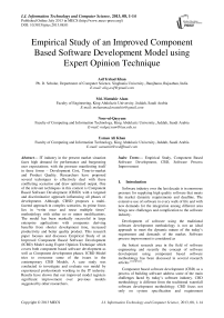 Empirical Study of an Improved Component Based Software Development Model using Expert Opinion Technique