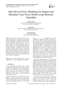 Data Driven Fuzzy Modeling for Sugeno and Mamdani Type Fuzzy Model using Memetic Algorithm