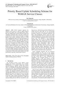 Priority Based Uplink Scheduling Scheme for WiMAX Service Classes