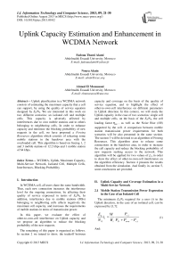 Uplink Capacity Estimation and Enhancement in WCDMA Network