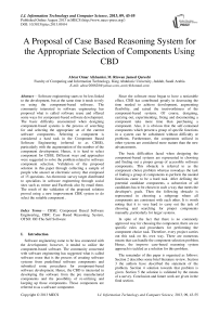 A Proposal of Case Based Reasoning System for the Appropriate Selection of Components Using CBD