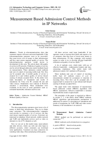 Measurement Based Admission Control Methods in IP Networks