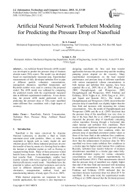 Artificial Neural Network Turbulent Modeling for Predicting the Pressure Drop of Nanofluid