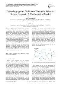 Defending against Malicious Threats in Wireless Sensor Network: A Mathematical Model