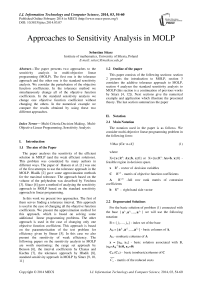 Approaches to Sensitivity Analysis in MOLP