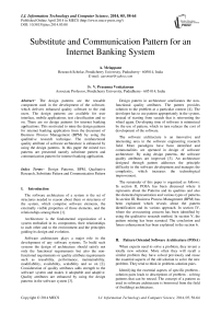 Substitute and Communication Pattern for an Internet Banking System