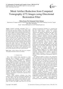 Metal Artifact Reduction from Computed Tomography (CT) Images using Directional Restoration Filter