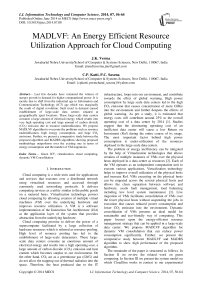 MADLVF: An Energy Efficient Resource Utilization Approach for Cloud Computing