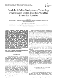 Crankshaft Online Straightening Technology Determination System Based on Weighted Evaluation Function