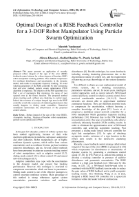 Optimal Design of a RISE Feedback Controller for a 3-DOF Robot Manipulator Using Particle Swarm Optimization