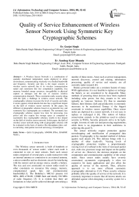 Quality of Service Enhancement of Wireless Sensor Network Using Symmetric Key Cryptographic Schemes