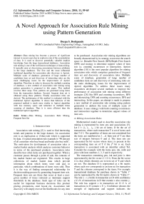 A Novel Approach for Association Rule Mining using Pattern Generation