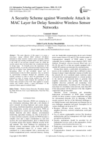 A Security Scheme against Wormhole Attack in MAC Layer for Delay Sensitive Wireless Sensor Networks