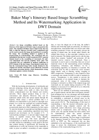 Baker Map's Itinerary Based Image Scrambling Method and Its Watermarking Application in DWT Domain