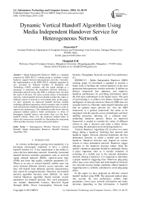 Dynamic Vertical Handoff Algorithm Using Media Independent Handover Service for Heterogeneous Network