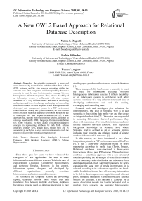 A New OWL2 Based Approach for Relational Database Description