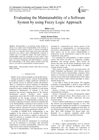 Evaluating the Maintainability of a Software System by using Fuzzy Logic Approach