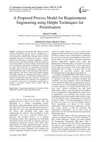 A Proposed Process Model for Requirements Engineering using Delphi Techniques for Prioritisation