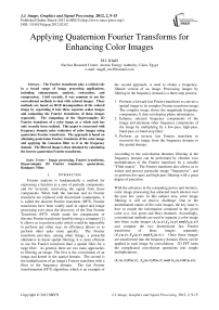 Applying Quaternion Fourier Transforms for Enhancing Color Images