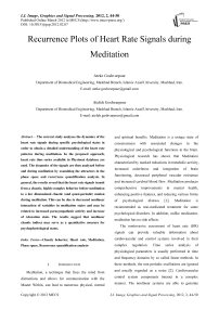 Recurrence Plots of Heart Rate Signals during Meditation