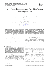 Noisy Image Decomposition Based On Texture Detecting Function