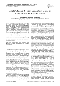 Single Channel Speech Separation Using an Efficient Model-based Method