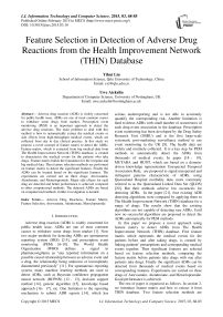 Feature Selection in Detection of Adverse Drug Reactions from the Health Improvement Network (THIN) Database