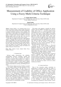 Measurement of Usability of Office Application Using a Fuzzy Multi-Criteria Technique