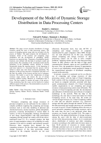 Development of the Model of Dynamic Storage Distribution in Data Processing Centers
