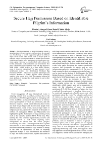 Secure Hajj Permission Based on Identifiable Pilgrim’s Information