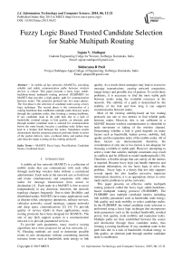 Fuzzy Logic Based Trusted Candidate Selection for Stable Multipath Routing