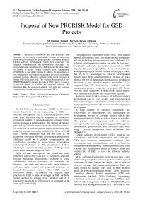 Proposal of New PRORISK Model for GSD Projects
