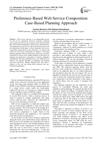 Preference-Based Web Service Composition: Case-Based Planning Approach