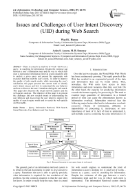 Issues and Challenges of User Intent Discovery (UID) during Web Search