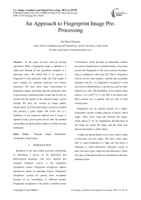 An Approach to Fingerprint Image Pre-Processing