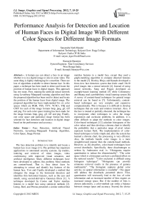 Performance Analysis for Detection and Location of Human Faces in Digital Image With Different Color Spaces for Different Image Formats