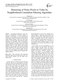 Denoising of Noisy Pixels in Video by Neighborhood Correlation Filtering Algorithm