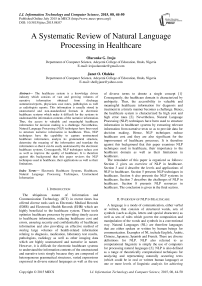 A Systematic Review of Natural Language Processing in Healthcare