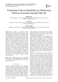 Estimating Software Reliability by Monitoring Software Execution through OpCode